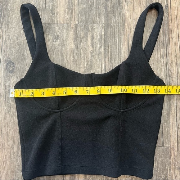 Zara Women’s Black Crop Top Sweetheart Neckline Sleeveless Thin Straps M - Picture 5 of 6